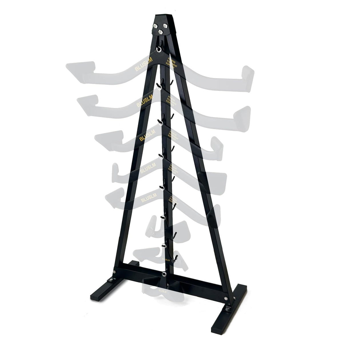 BLUSLM Gym Fitness LAT Pull Down Bar Storage Rack for Mag Grip - Heavy Duty A-Frame Stand for LAT Pulldown Attachments (BIG S-ZHIJIA)