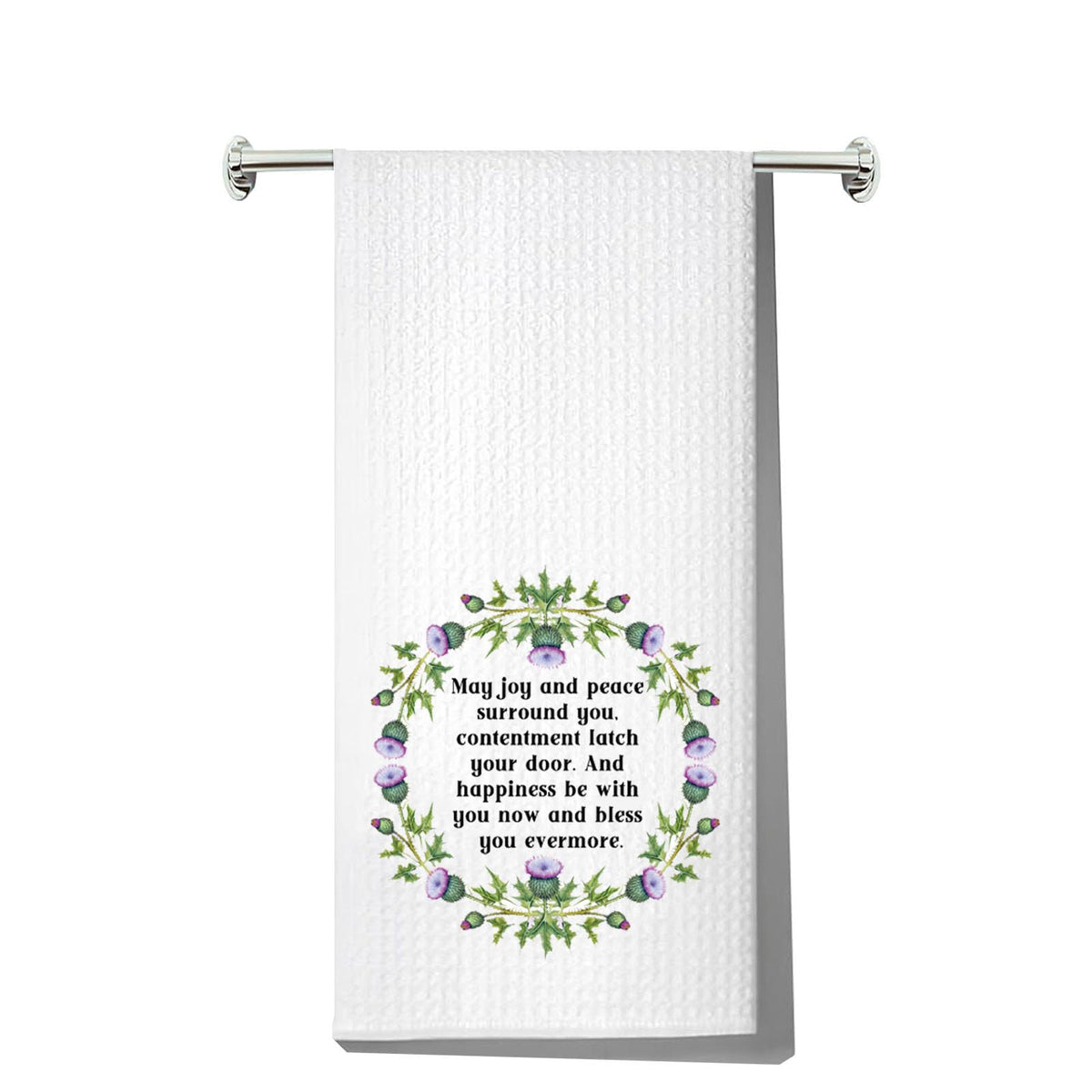 G2TUP Scottish Thistle Kitchen Towel Scottish Blessing Towels Scottish Highlander Gifts Scotland Towel Scottish Blessing Gifts (May Joy)
