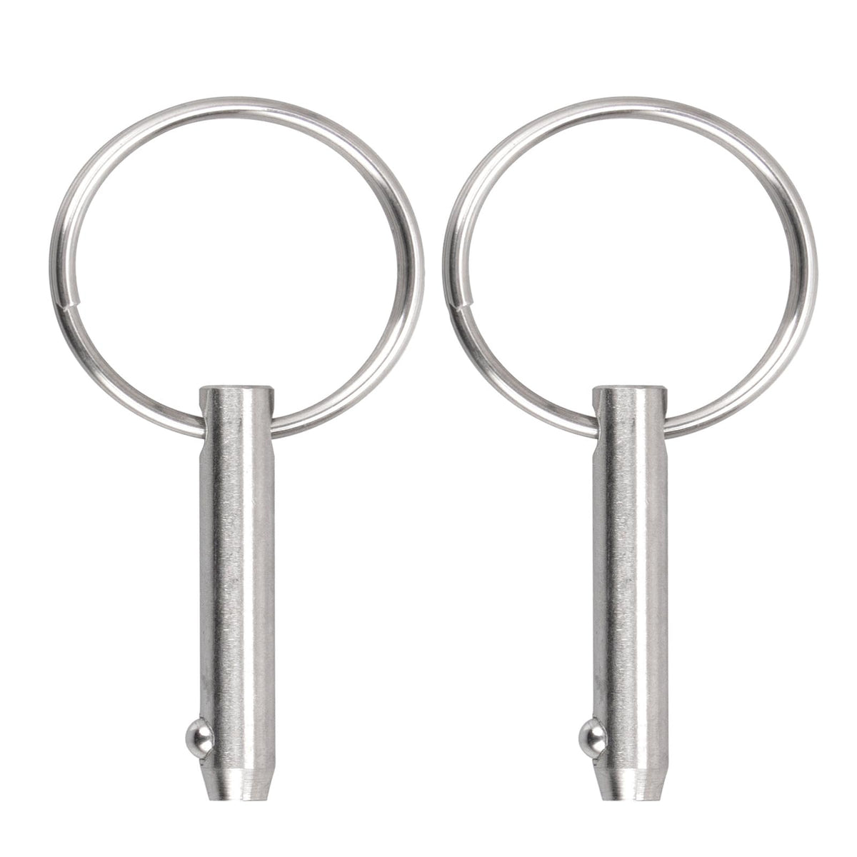 2 PCS Marine 316 Stainless Steel Quick Release Pin Bimini Top Pin, Diameter 1/4"(6.3 mm), Overall Length 1.5"(38 mm), Usable Length 1"(25.4 mm)