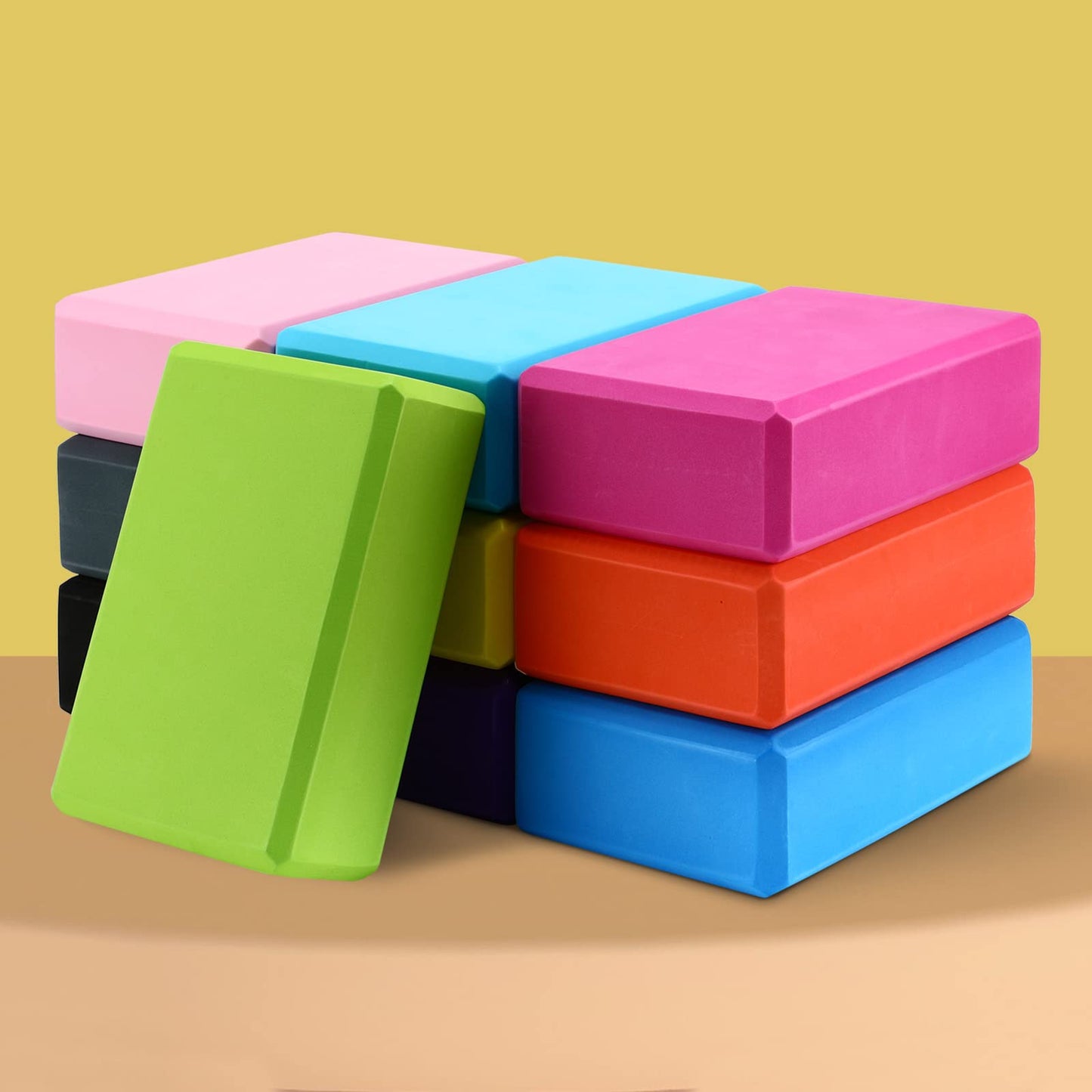 10 Pcs Foam EVA Yoga Blocks Lightweight Yoga Bricks Non Slip Supportive Foam Blocks Yoga Prop Accessories for Yoga, Pilates, Stretching and Meditation, Women Men Yogi Yoga Beginners (Mixed Colors)