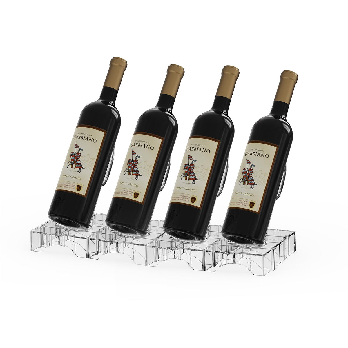 VTOPA Acrylic Wine Rack Countertop, Expandable Modular Wine Bottle Display Stand, Clear Wine Holder for Home Bar Decor, Kitchen, Small Spaces, Dinner Parties & Gifts (4)