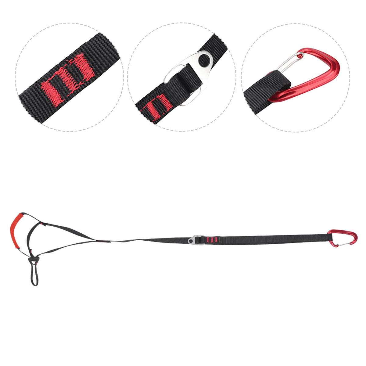 Yulatik 2.6-4.4 FT 16KN Foot Ascender, Adjustable Climbing Ascender Strap Rope Foot Belt Rock Climbing Rappel Rescue for Mountaineering, Rock Climbing, Engineering Protection