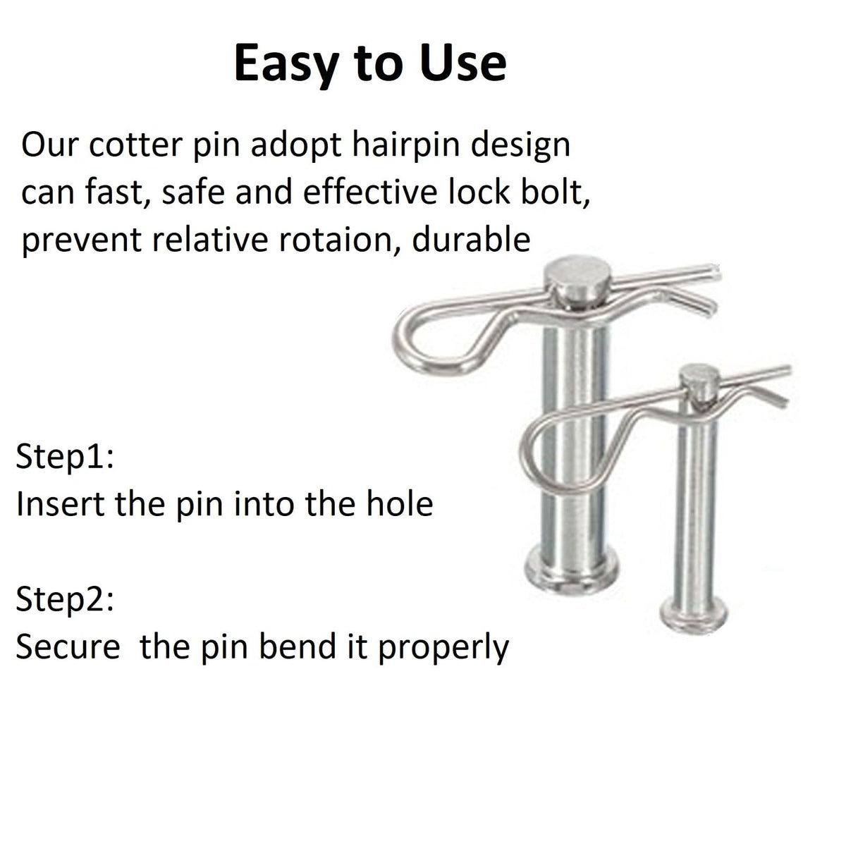 10Pcs Heavy Duty Hitch Pins Clip R Clips Cotter Pins Spring Retaining Wire Hair Pins， Strong Spring Tension Large for Trailer Tractors Mower Carts Truck Pin Clip Zinc Plated M3.5x75mm
