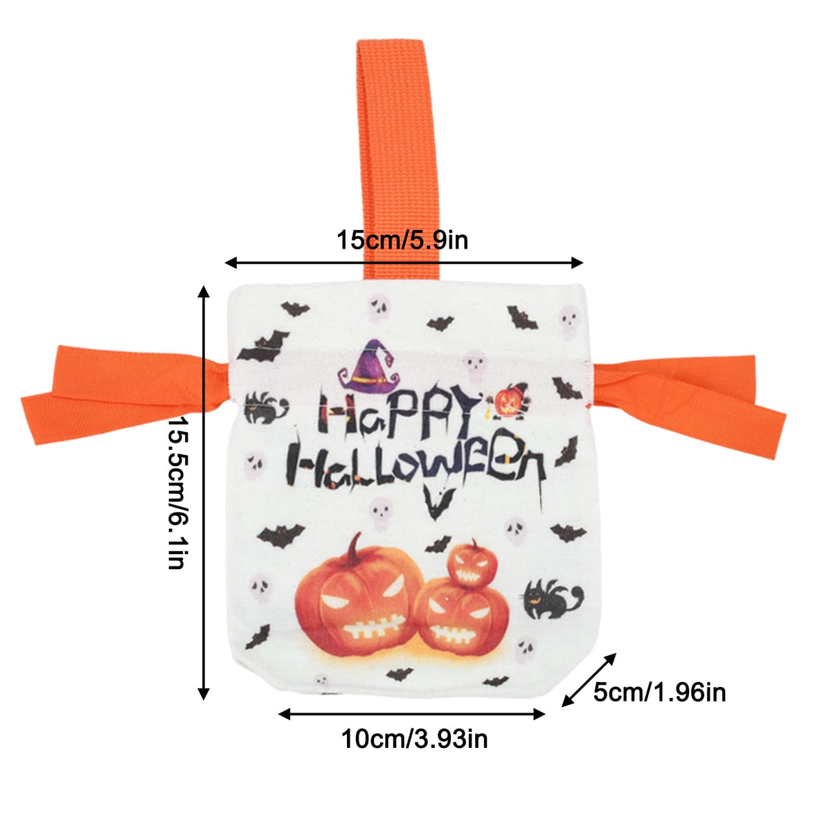 XHKDSYMC 20 Pack Halloween Treat Bags,Halloween Goodie Bag Candy Bagss for Halloween Party Decoration Supplies (Orange)