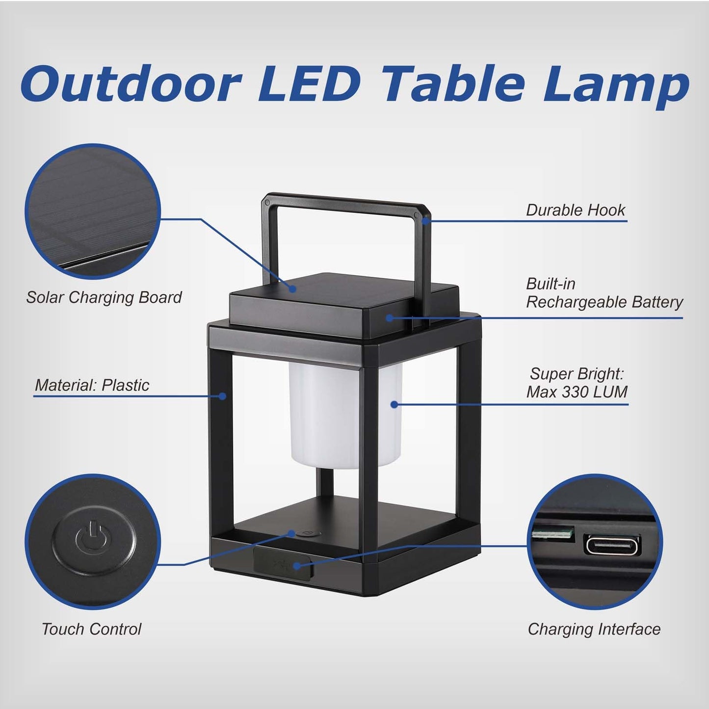Solar Lantern Outdoor Table Lamp: Portable Hanging LED Lights - Waterproof Decorative Lights for Patio Camping