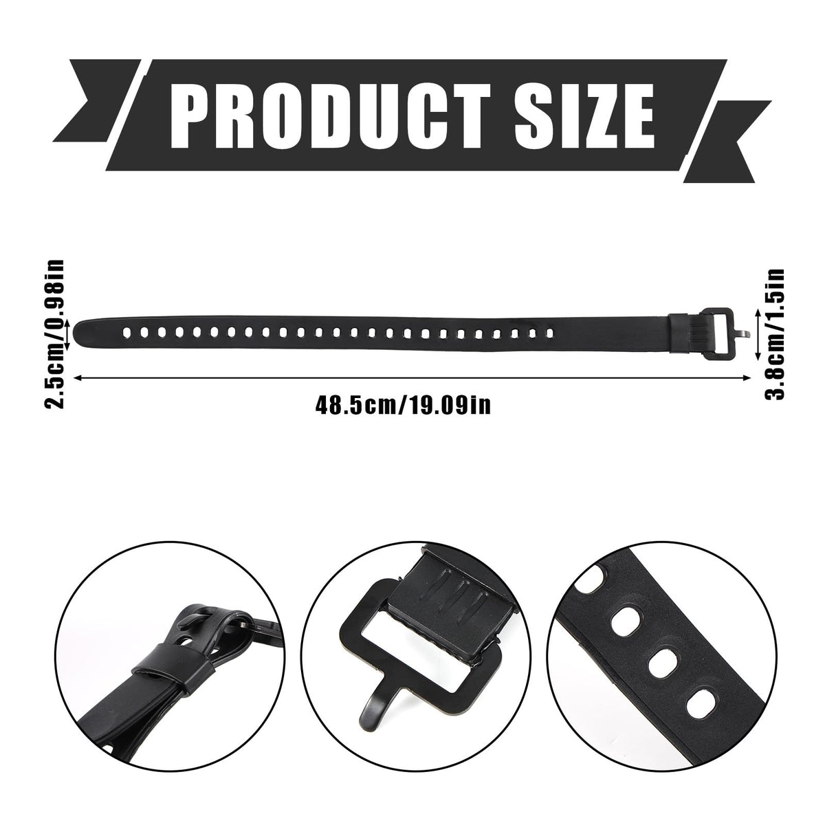 4pcs Utility Straps with Buckle, Rubber Reusable and Adjustable Industrial Gear Tightening Tension Straps for Trucks Cargo and Luggage Cord Ties Securing Quick Cinch Fastening Lashing Tool