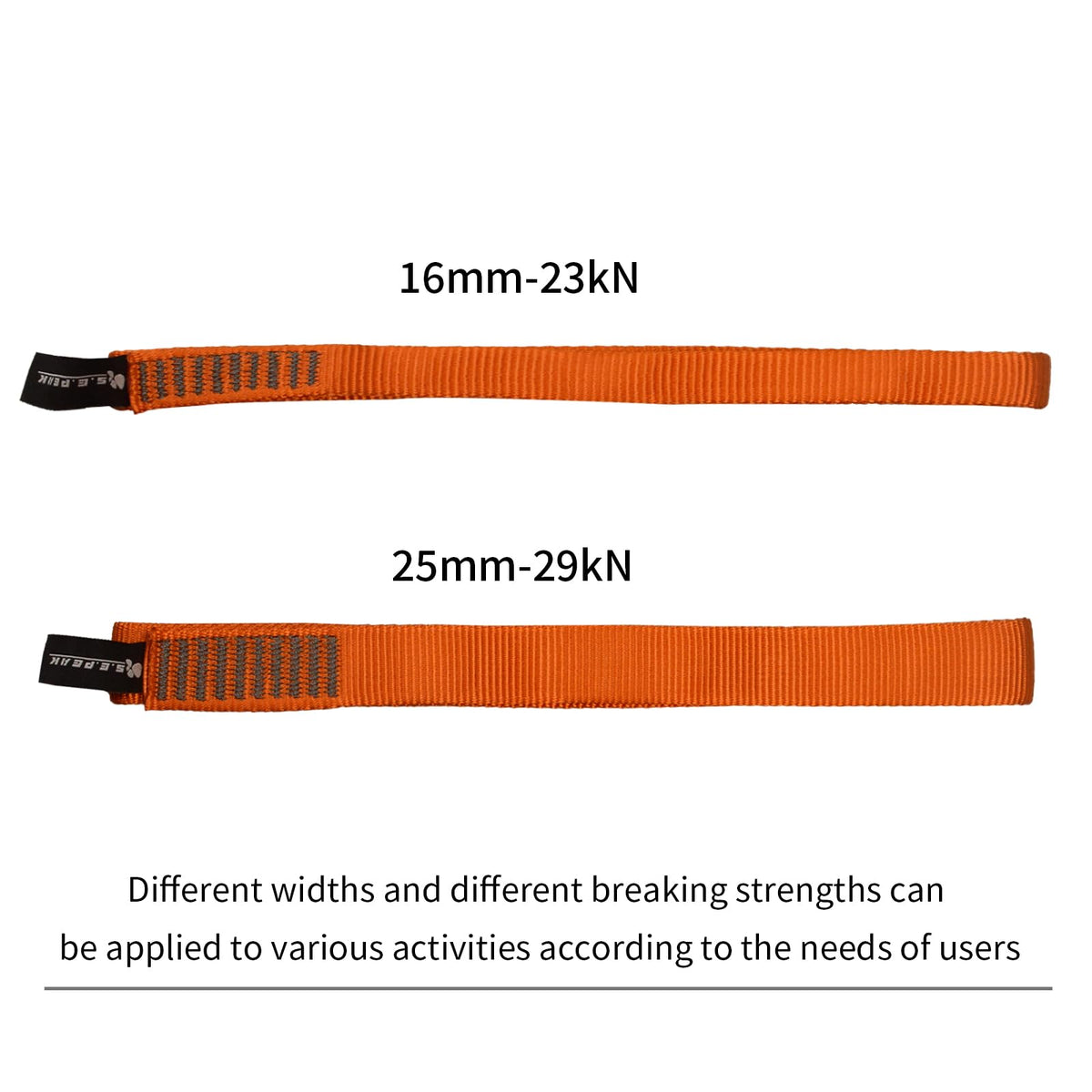 SEPEAK 25mm Nylon Tubular Webbing 1-Inch, 29kN/6520lbs, UIAA Certified Webbing Straps for Rappelling,Climbing,1pc,48inch,Orange
