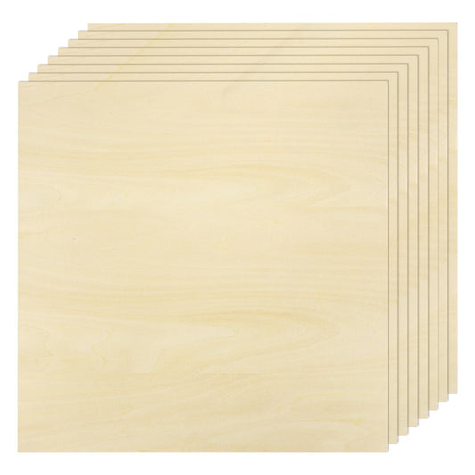 MECCANIXITY 8pcs Basswood Sheet 6" x 6" x 1/4" Unfinished Wood Plywood Boards for Painting Crafts, Laser, Cutting, Engraving