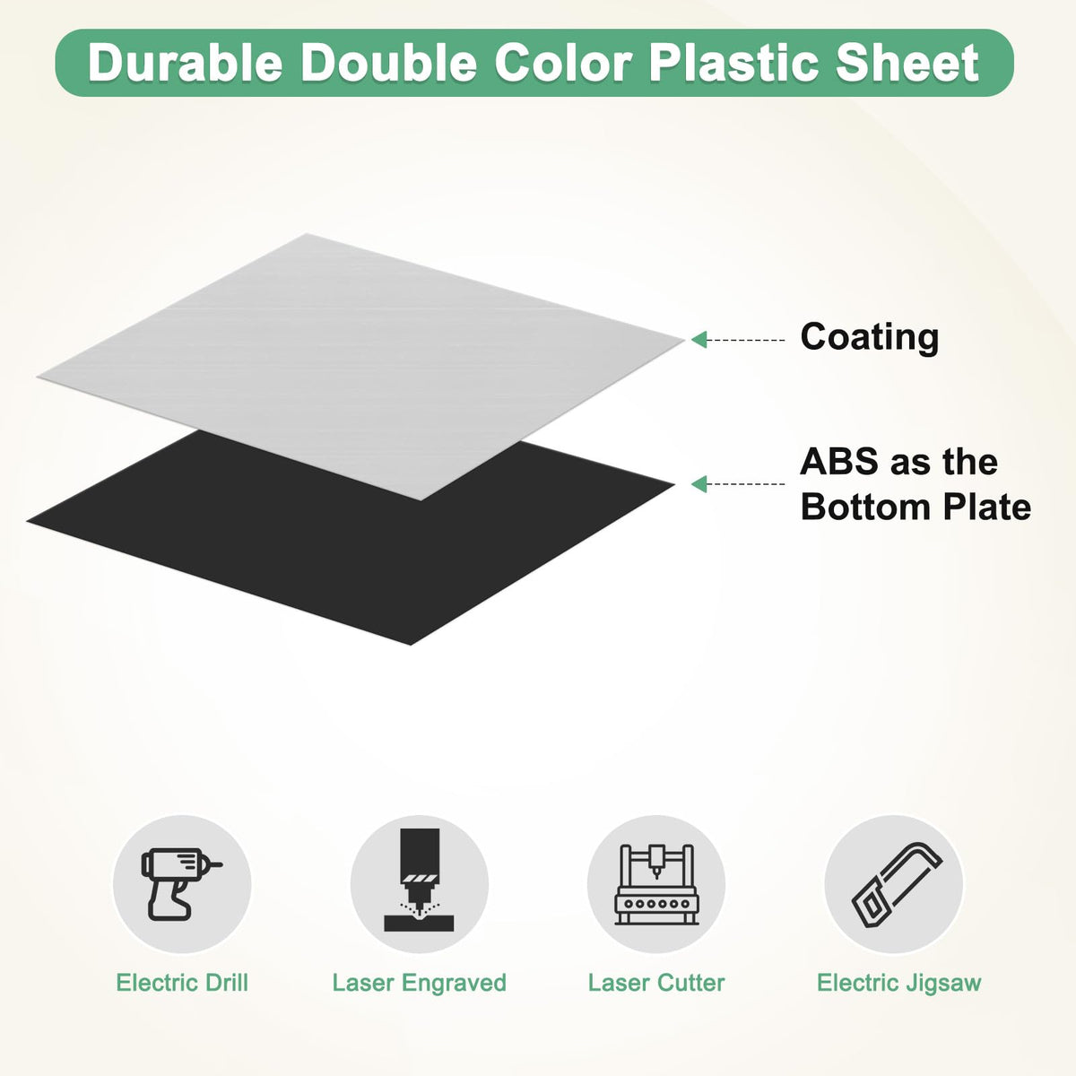 M METERXITY 6-Pack Engraving Blank Materials Double Color 7x11 Inch, 1.3mm Thick ABS Plastic Sheet Name Plate for Door/Office/Desk/Wall/Yard Sign/DIY Carving/Laser Cutting[Silver/Black]