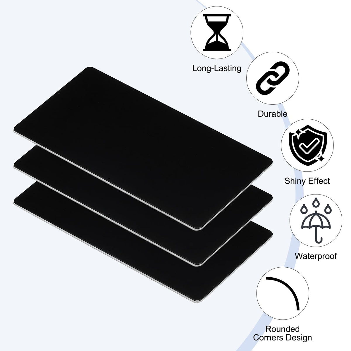 PATIKIL 3x2 Inch Anodized Aluminum Sheet Metal, 22 Pack Laser Plates Engraving Blanks 1MM Thin for Crafting DIY House, Black