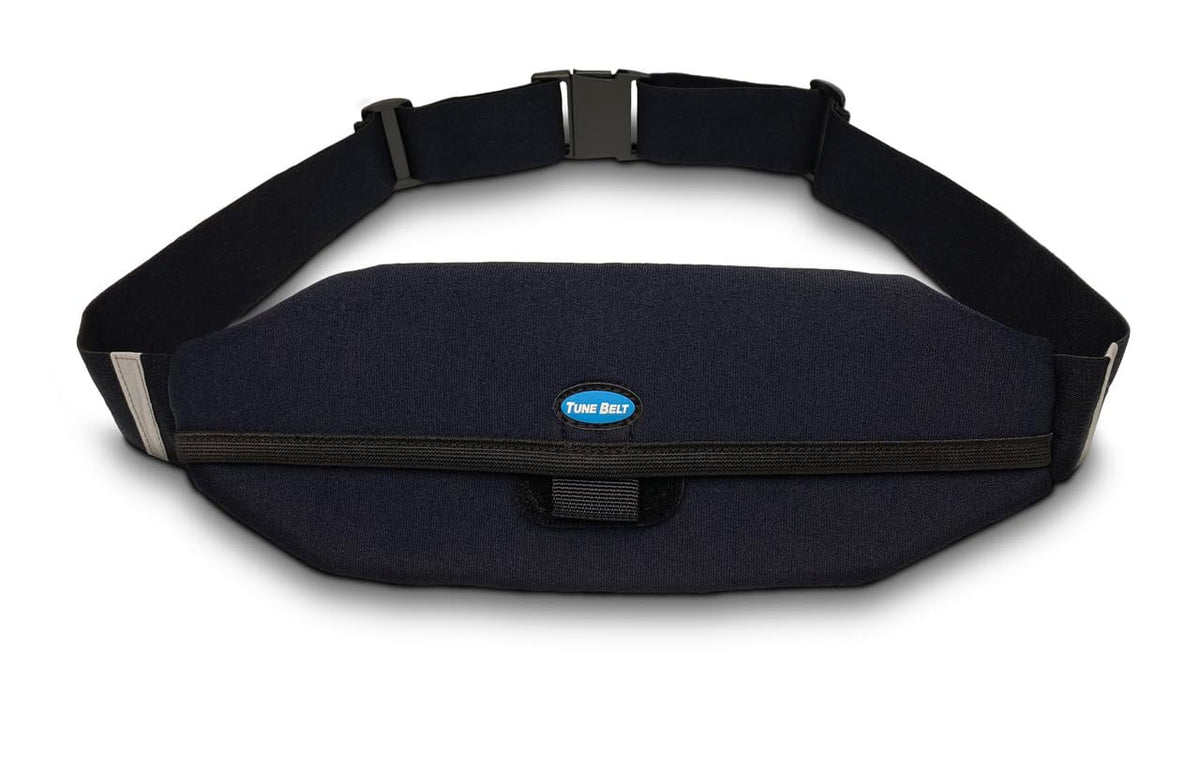 Tune Belt SP2 Running Belt, Slim Waist Pack Holder with Secure Zip Pocket, Sweatproof Storage, Non-Chafing, Fits Large Phones, Easy Access, Money Belt for Men & Women