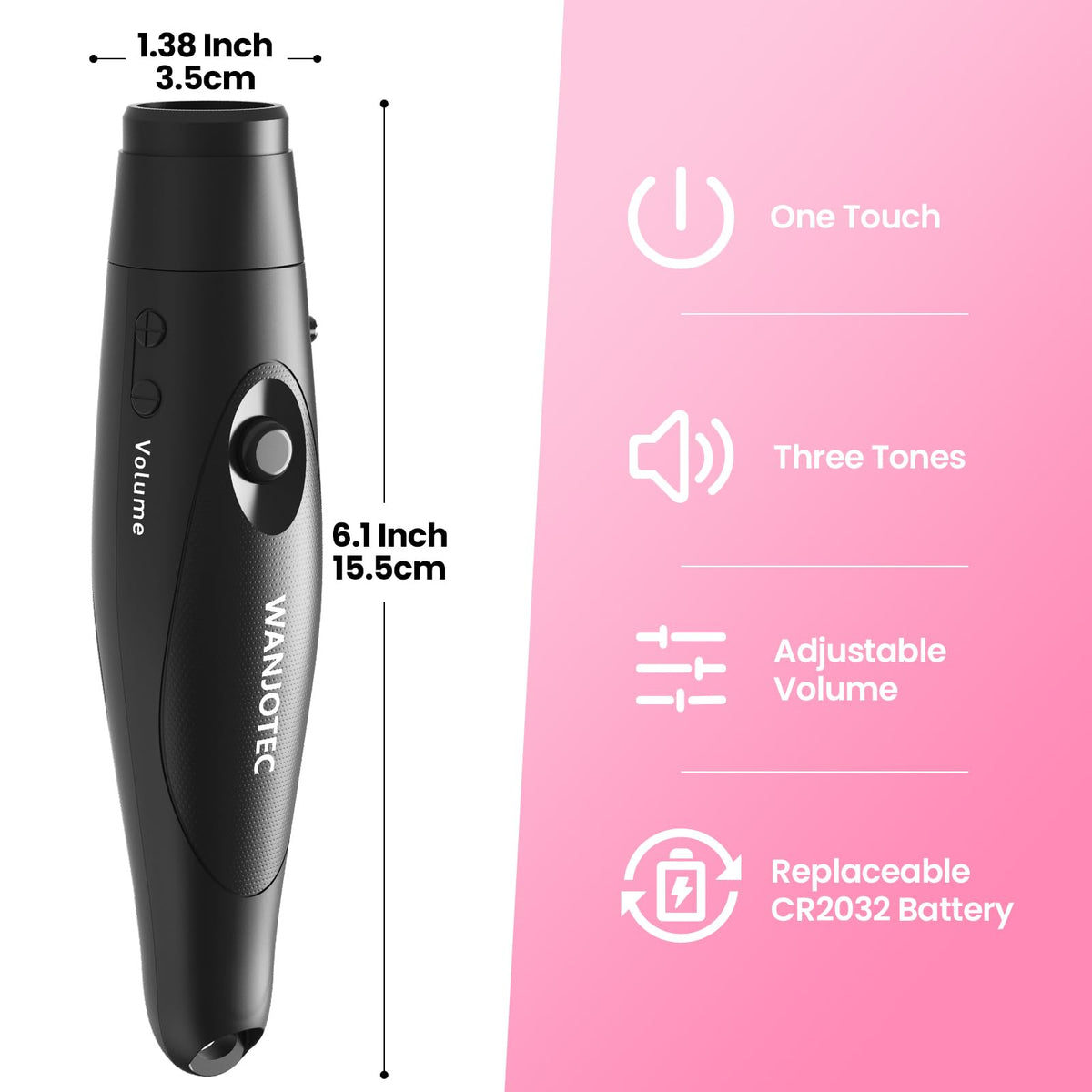 WANJOTEC Electronic Whistle 3 Pack, 3 Adjustable Tones, Maximum Volume 130dB Handheld Emergency Whistle for Referees, Sports, Outdoor Sports Whistle with Lanyard
