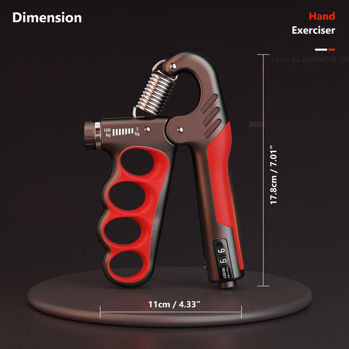 Grip Strength Trainer Forearm Strengthener, 11-220 lbs Adjustable Resistance, Automatic Counting, Ergonomic Design, Ideal Device for Grip Strengthening, Arthritis Relief, Hand Physical Therapy & Rehab