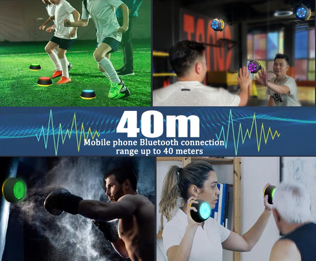 Rzjoke Reaction Training Lights Improves Reaction Speed and Agility，Reaction Training for Thletes, Trainers, Coaches, Fitness Trainers, Physical Educators,Physical Therapy (4 Pack)
