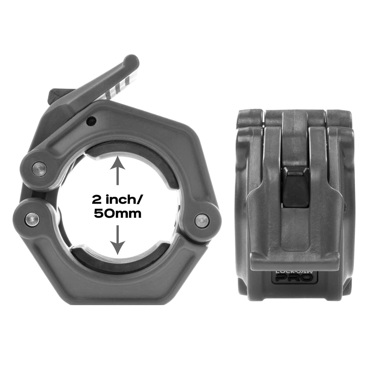 Lock-Jaw PRO 2 Barbell Collars Olympic Barbell Clamps 2 Pcs – Heavy Duty Bar Clamps for 2” & 50mm Olympic Bars – Secure Weight Bar Clamps for Strength Training & Home Gym Accessories – Pink
