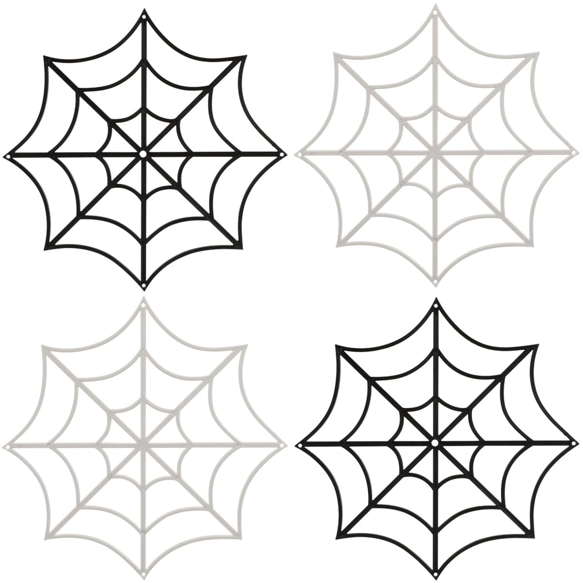 BESTOYARD 12Pcs Halloween Spider Webs Decorations, 8-Inches Fake Cobwebs, Plastic Props for Haunted House, Outdoor Wall, Yard, Porch