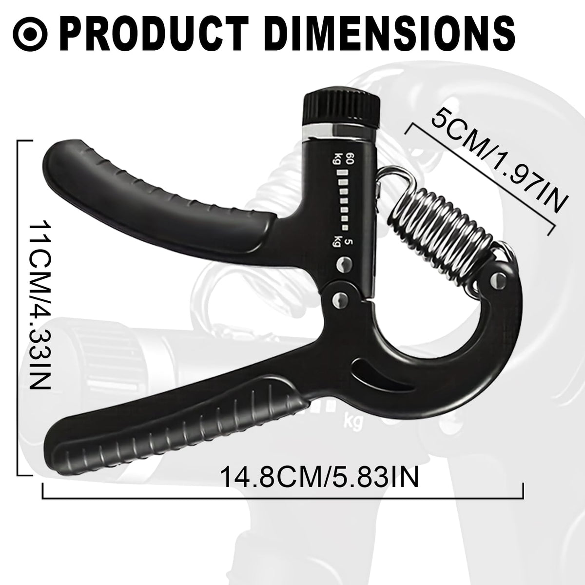 Grip Strength Trainer, Hand Grip Exerciser Strengthener with Adjustable Resistance 11-132 Lbs (5-60kg), Forearm Strengthener, Hand Exerciser for Muscle Building and Injury Recover