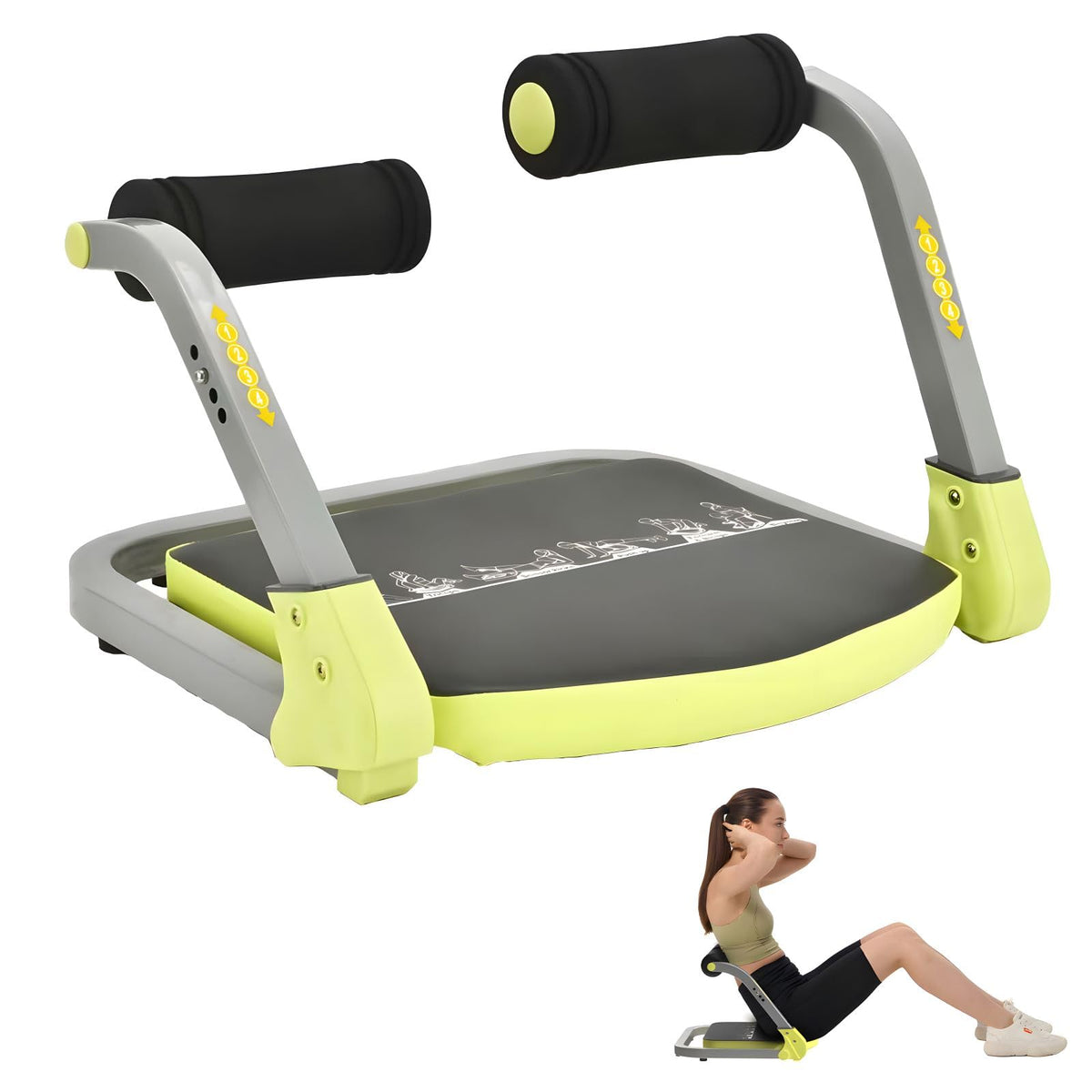 HOTSWEAT Ab Machine, Sit Up Exercise Equipment, Ab Workout Equipment with 3 Adjustable Resistance, Ab Trainer for Stomach Workout with 330 LBS Weight Capacity, Foldable Ab Crunch Machine for Home Gym