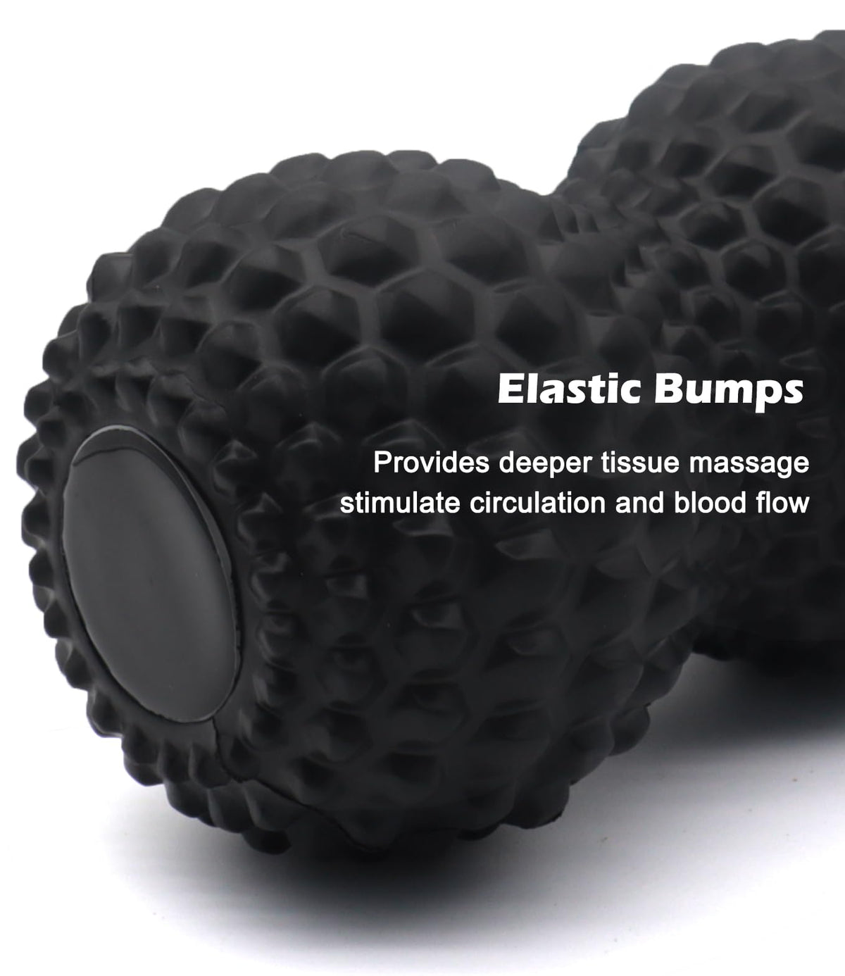 KITWILD Peanut Massage Ball, Double Lacrosse Massage Roller Ball for Deep Tissue Muscle Massage, Physical Therapy, Myofascial Release, Muscle Knots, and Yoga Therapy (Black)