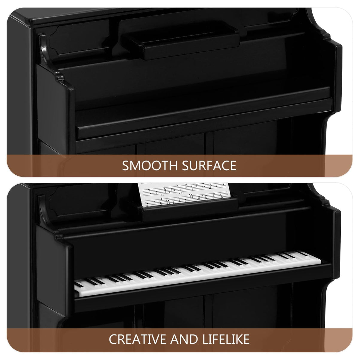 HEALLILY Mini Dollhouse Piano: Black Plastic Dollhouse Piano and Stool Set with Music Sheet for Scene Shooting Props Doll House Decoration, 3.58 X 2.75 X 1.45 Inches