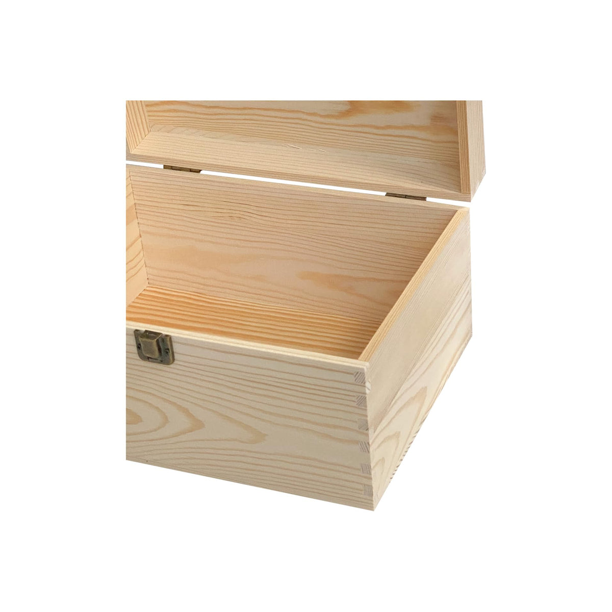Cregugua 1 Pack Unfinished Wood box with Lid Crafts Wooden Storage Box for DIY Arts Project (Outer 10.6 x 7.9 x 5.7 IN,Interior 10 x 7.3 x 5.3 IN)