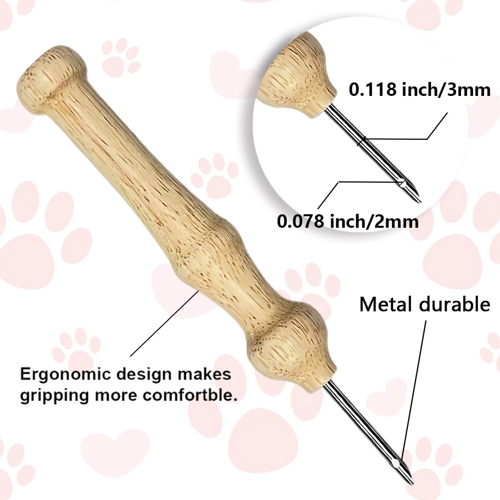 BEUNITONE 2Pcs Cute Cat Punch Needle Kit for Beginners, Starter Embroidery Kits with Frame & Instructions, Needle Felting Kit Poke Art for Adults DIY Handmade Craft for Coasters, Bags, Clothes Decor