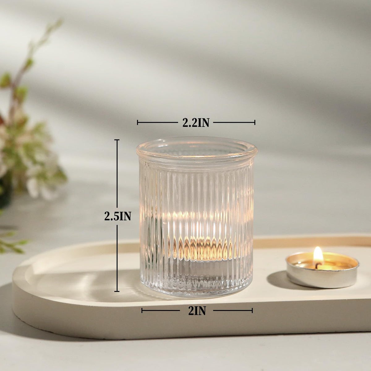 36pcs Votive Candle Holders - Clear Votives Glass Tea Light Candle Holders Bulk, Tea Lights Candles Holder for Home Party Wedding Decoration & Gift (Clear)