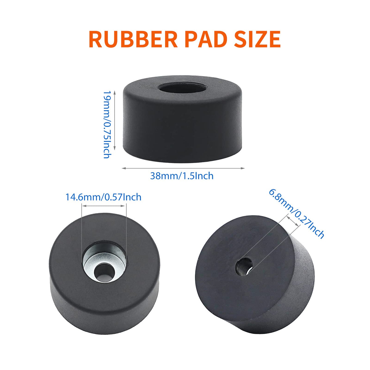 Air Compressor Isolator Pads - 4 Pack Replacement Rubber Feet 192310GS for Coleman Powermate, Sanborn & More - Also Ideal for Speaker Cabinets, Computer Desk, Sofa Cushions (E106661, D091007)
