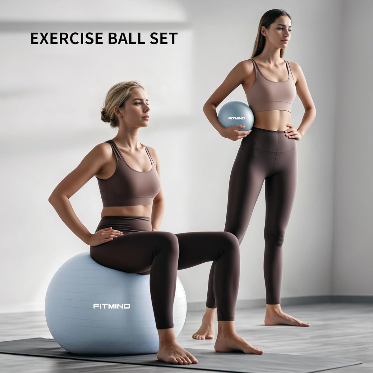 FITMIND Yoga Ball set-65cm&25cm（Blue）