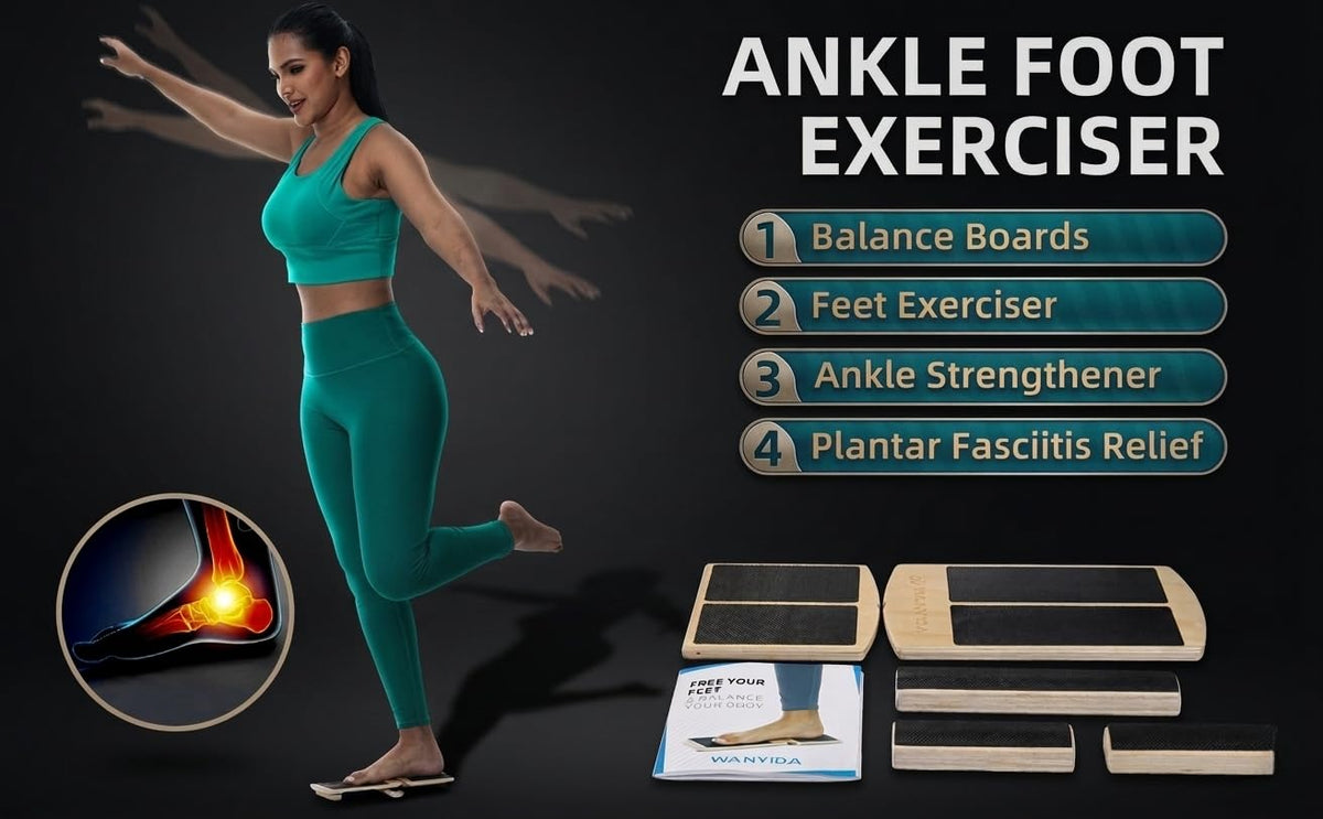 Ankle Foot Strengthener Exerciser for Sprained, Single Leg Balance Board, Posture Corrector, Foot Stretcher for Plantar Fasciitis Relief