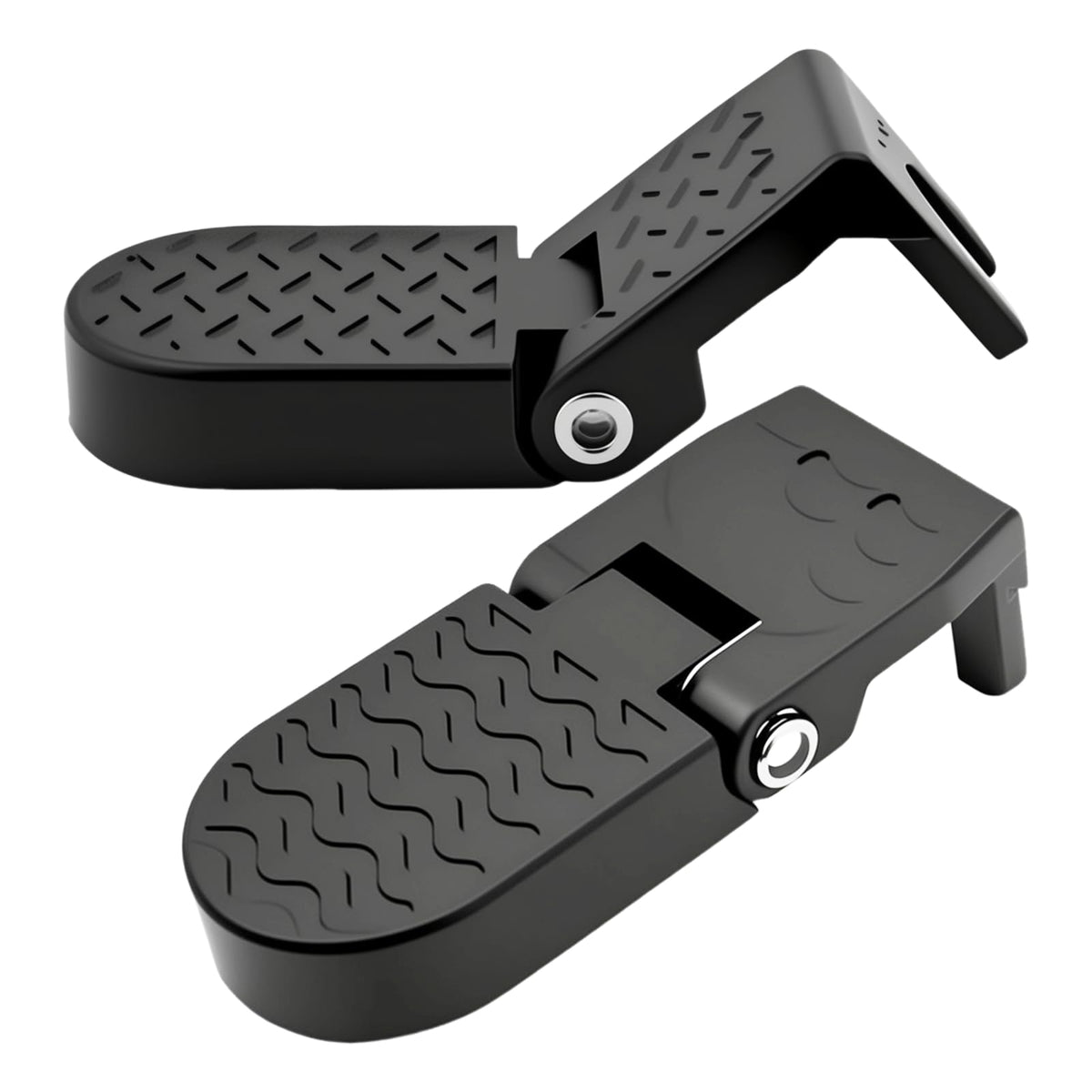Heran Aluminum Alloy Folding Bike Rear Pedals, 2Pcs, Black, Rear, Compatible with 15mm U-Slot Axle Bikes