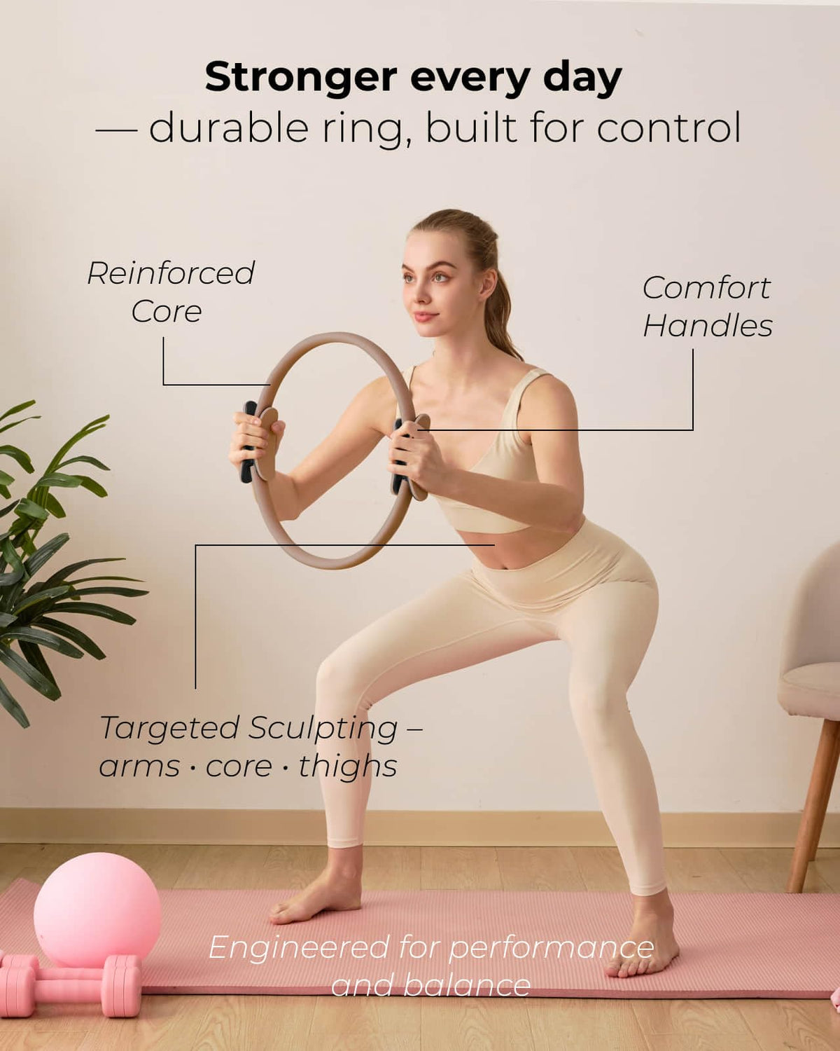 kure.fit Pilates Kit for Women – Home Pilates Equipment Set with Ring, Ball & Resistance Bands | Pilates Starter Kit with Accessories in Gift Box