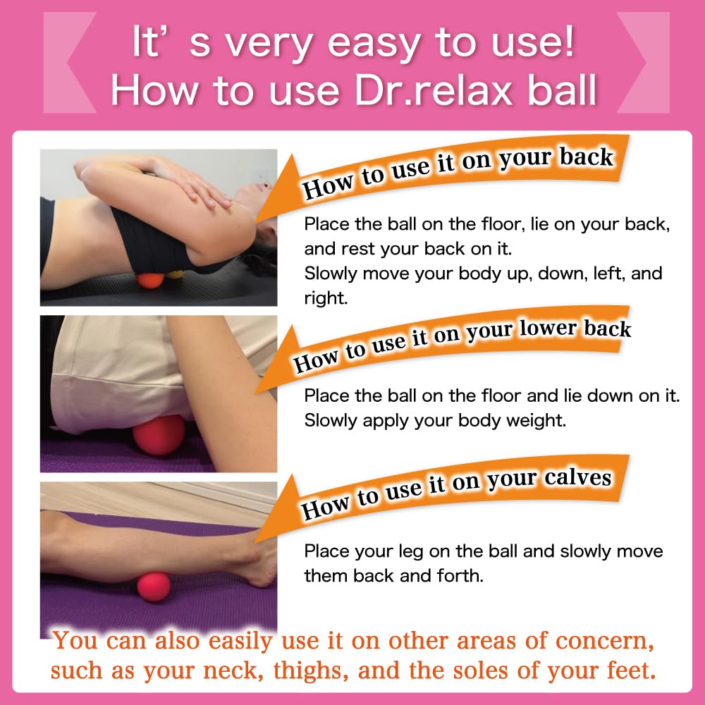 Massage Lacrosse Balls for Myofascial Release, Trigger Point Therapy,Manual Massage Balls, Muscle Knots, and Yoga Deep Tissue Massage. Set of 2 Firm Balls (Pink＆Light Pink)