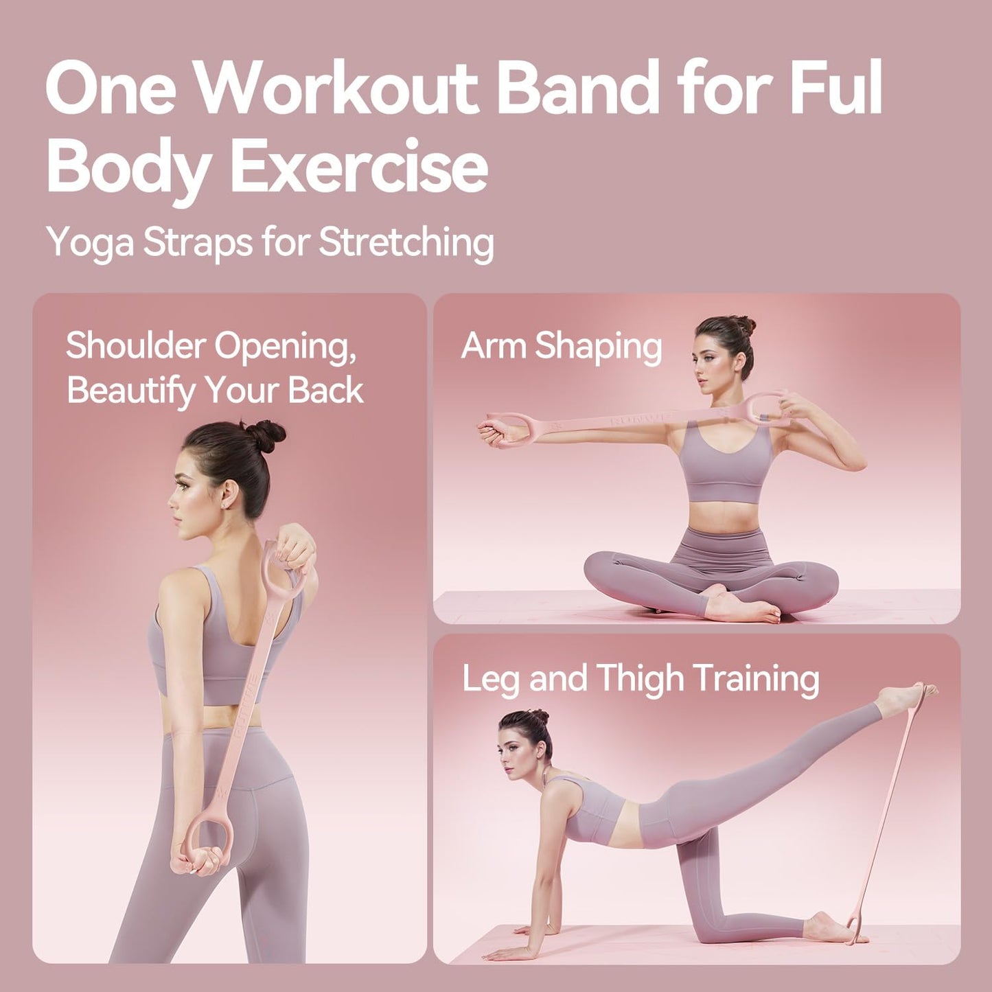 Figure 8 Fitness Resistance Band, 3 Elasticities for 20 30 40lb Exercise Bands for Arms Shoulders Back, 2025 Upgraded Thicker Durable Stretch Bands Physical Therapy for Kids/Adult/Elderly