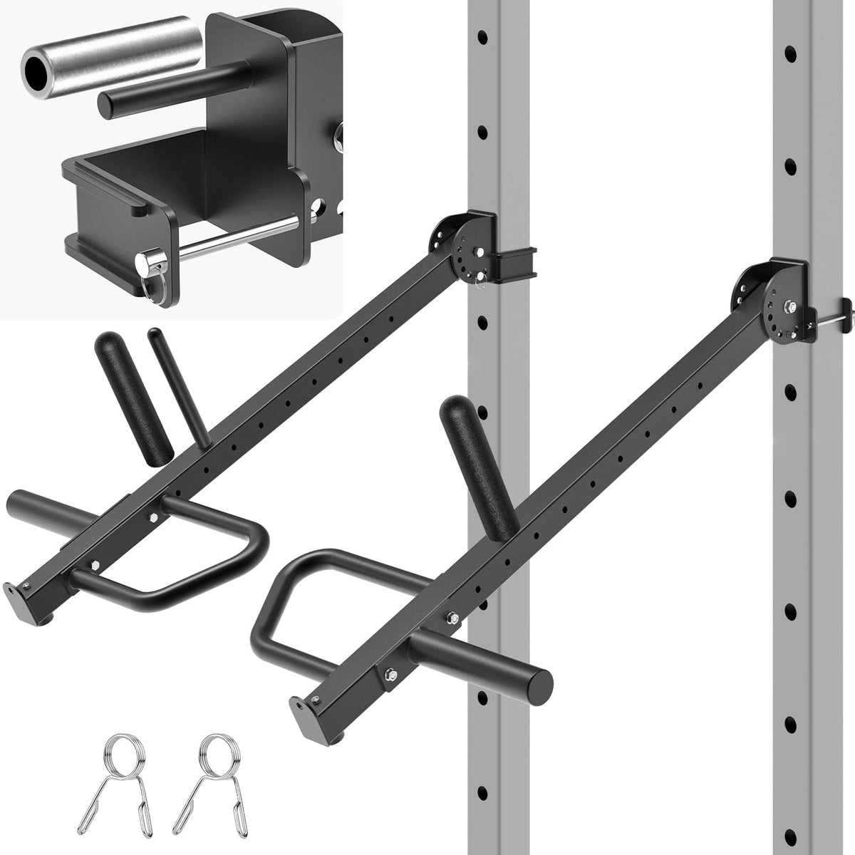 SELEWARE Adjustable Lever Arms Jammer Arms for 3'' x 3'' Power Racks with 5/8" or 1" Holes, Heavy Duty Versatile Lever Arm Attachment for Gym Rows, Pushes, Deadlifts, Belt Squats, Curls and More