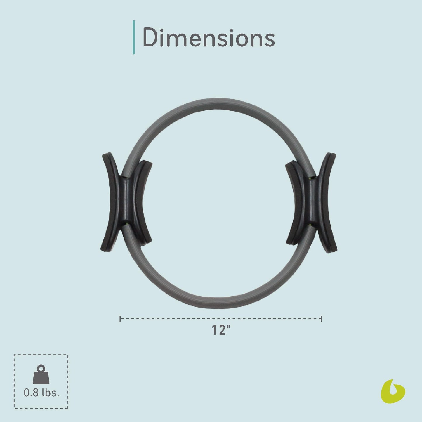 Balanced Body Ultra-Fit Circle Mini, Pilates Ring Resistance Trainer, Upper-Body and Leg Workout Equipment, Leg Exercise Equipment, Pilates Equipment for Home or Studio Use, 12-Inch Diameter