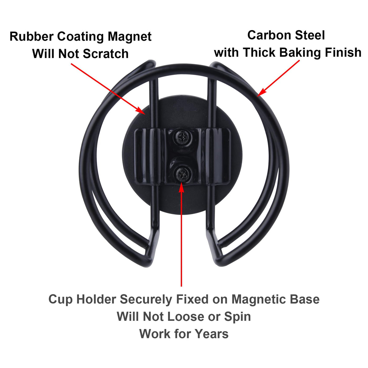 Strong Magnetic Cup Holder, Fully Covered Anti Drop Drink Holder, Horizontal or Vertical Mount on Metal Surface, Portable Magnet Bottle Holder for Bus Tractor Truck Mower Refrigerator 1 Pack