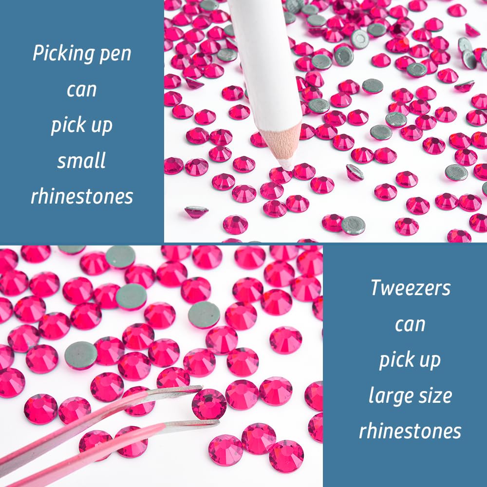 blinginbox Hotfix Applicator DIY Crafts Hot Fix Rhinestone Setter Hot Fixed Wand Kit 6000 Pcs Gems Picker Brush Bag Various Tips Bedazzler Kit with Crystal Bedazzling Set Heat Gun for Crafts
