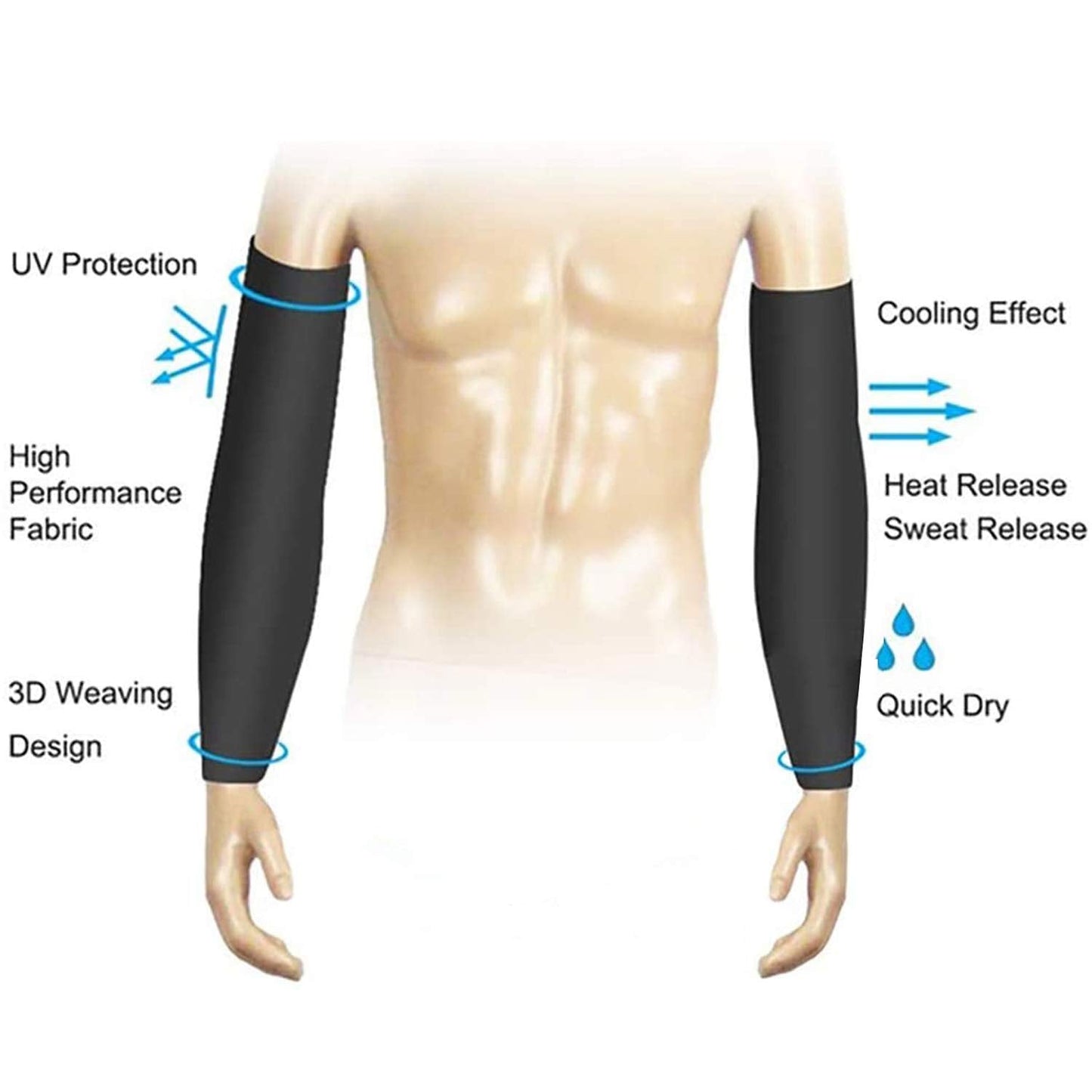 YQXCC 4 Pairs Arm Sleeves, Cooling UV Sun Protection Sports Compression Sleeves for Men Women, Golf Basketball