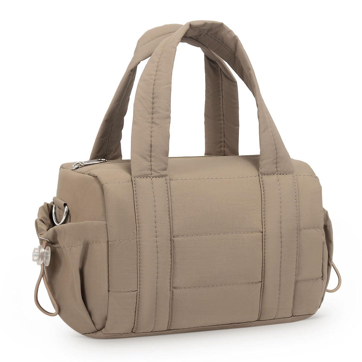 Convgo 8L Mini Gym Bag for Women, Small Size Sport Duffel Bag for Yoga Dance Swimming, Water-Resistant Compact Workout Bag with Adjustable Strap, Brown