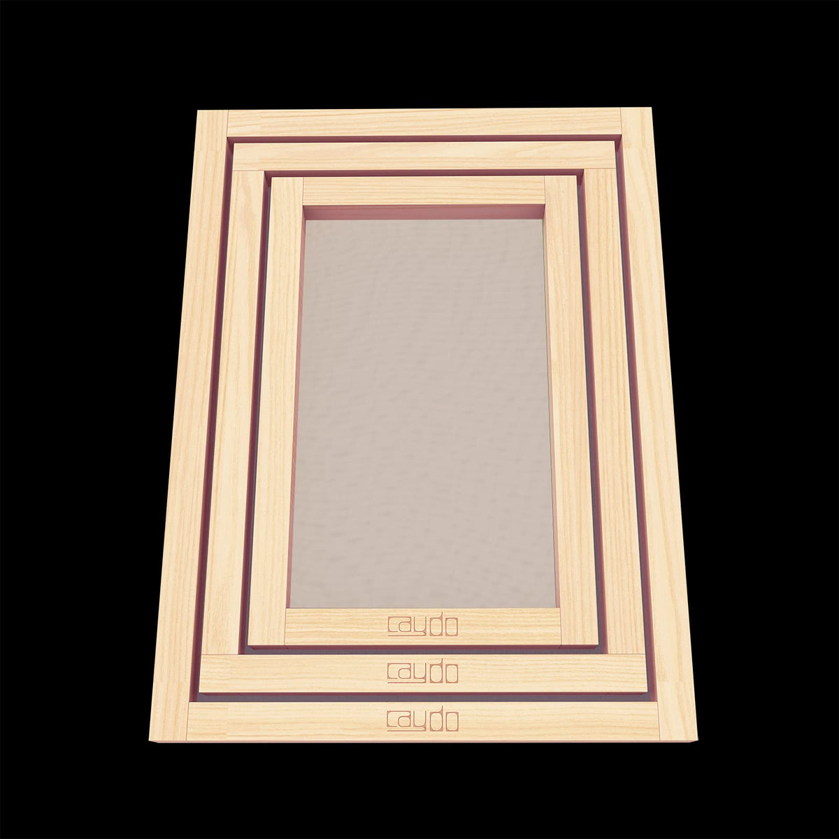 Caydo 6 Pieces 3 Size Wood Silk Screen Printing Frame with Mesh for Screen Printing, 10 x 14 Inch, 8 x 12 Inch, 6 x 10 Inch