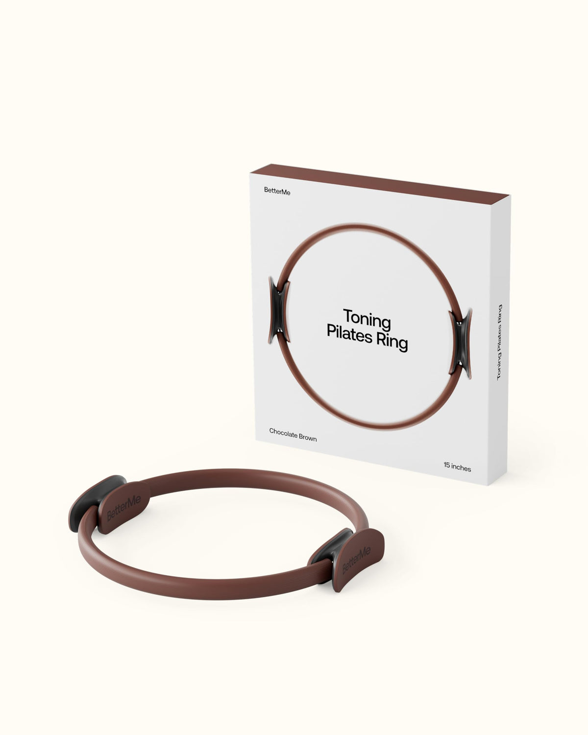 BetterMe Toning Pilates Ring – Magic Circle Pilates Ring for Strength & Flexibility – 15 Inch Fitness Ring for Home Pilates & Yoga Workouts (Chocolate Brown)