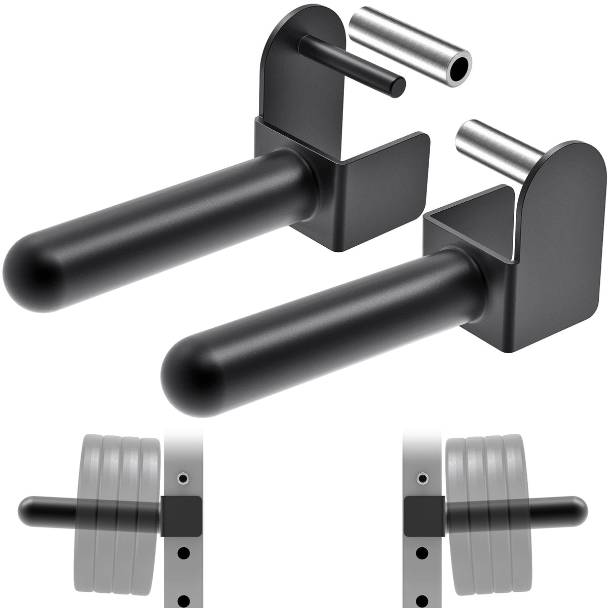 Kipika Strength Training Bundle: Weight Plate Holder & Safety Spotter Arms for Power Cages
