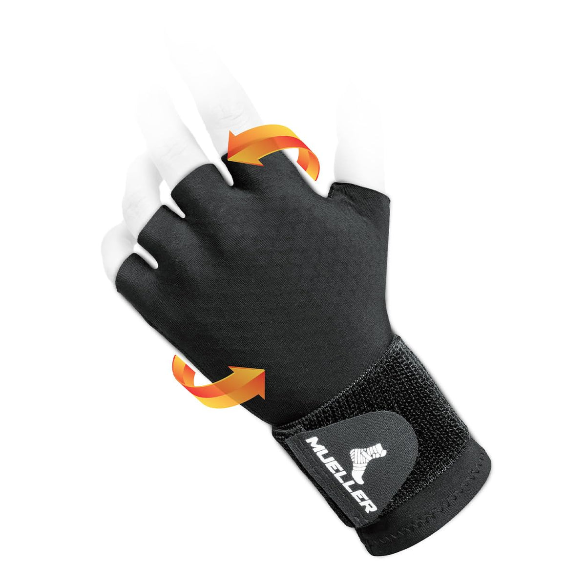 Mueller Sports Medicine Compression Glove for Men and Women, Hand & Wrist Pain Relief Support, Ideal for Carpal Tunnel, Arthritis, Fits Right or Left, Black, One Size