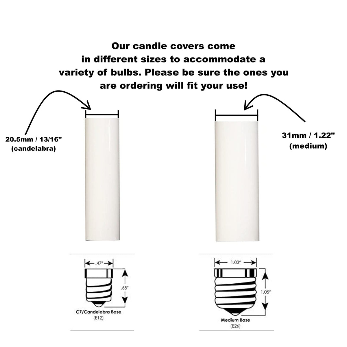 Creative Hobbies Chandelier Lighting Fixture Socket Kit - Adjustable Height Candelabra E12 Sockets with Cardboard Insulators and 4-Inch Antique Paper Drip Candle Cover Sleeves | 6 Pack