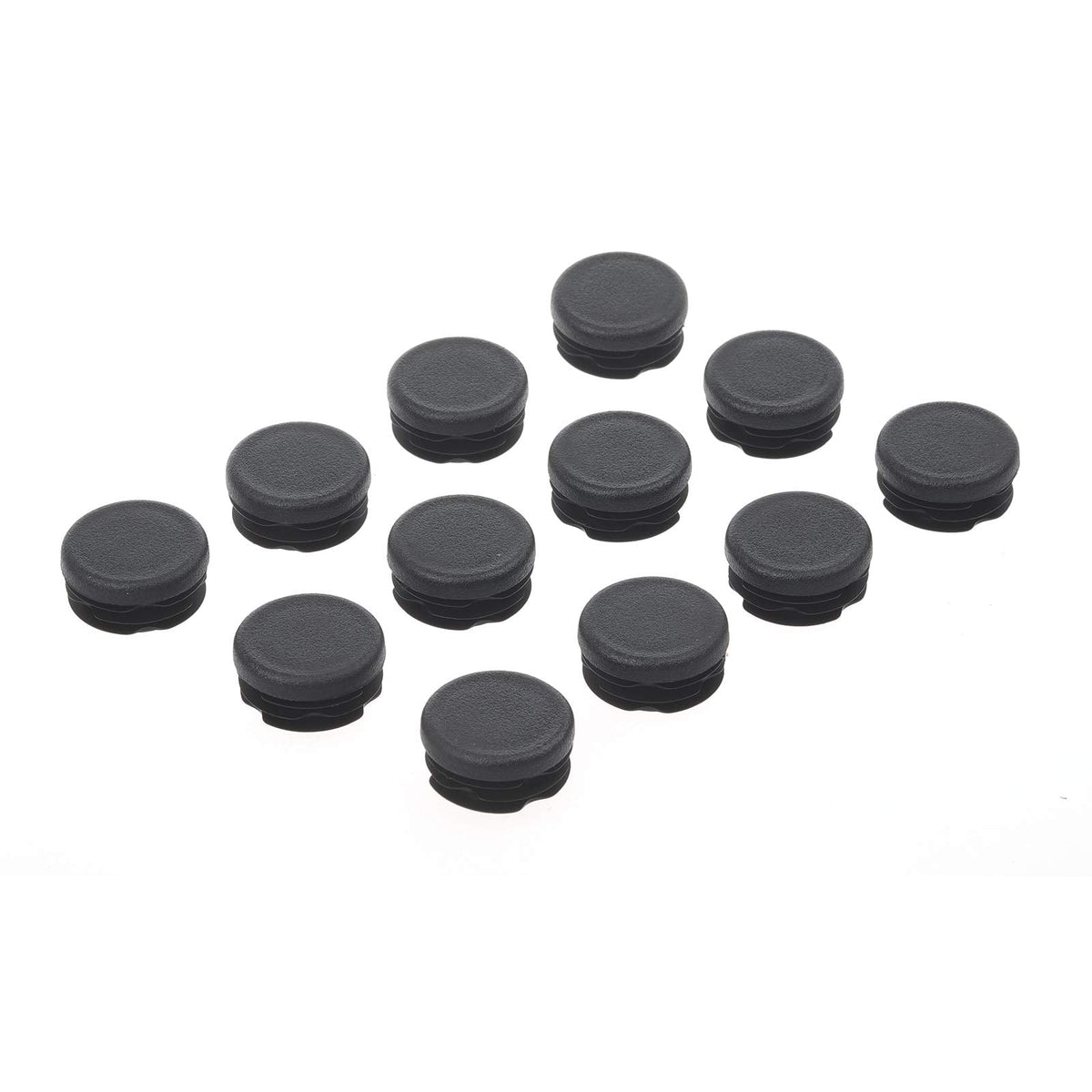 12Pcs Round Plastic Plug, End Caps for Tubing Pipe ID 16-18.4mm & OD 3/4 Inch (20mm), Steel Furniture Foot Table Chair Leg End Insert Plug Cap Covers Protector, Bar Stool Glides, Fence Plugs