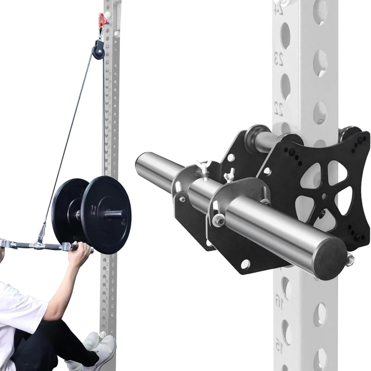 AHTAPFON Smith Machine Attachments for Cable Machine Attachments,Cable Pulley Attachments for Power Rack Attachments,Squat Rack Attachments for Cable Crossover Deep Squat LAT Pull Down