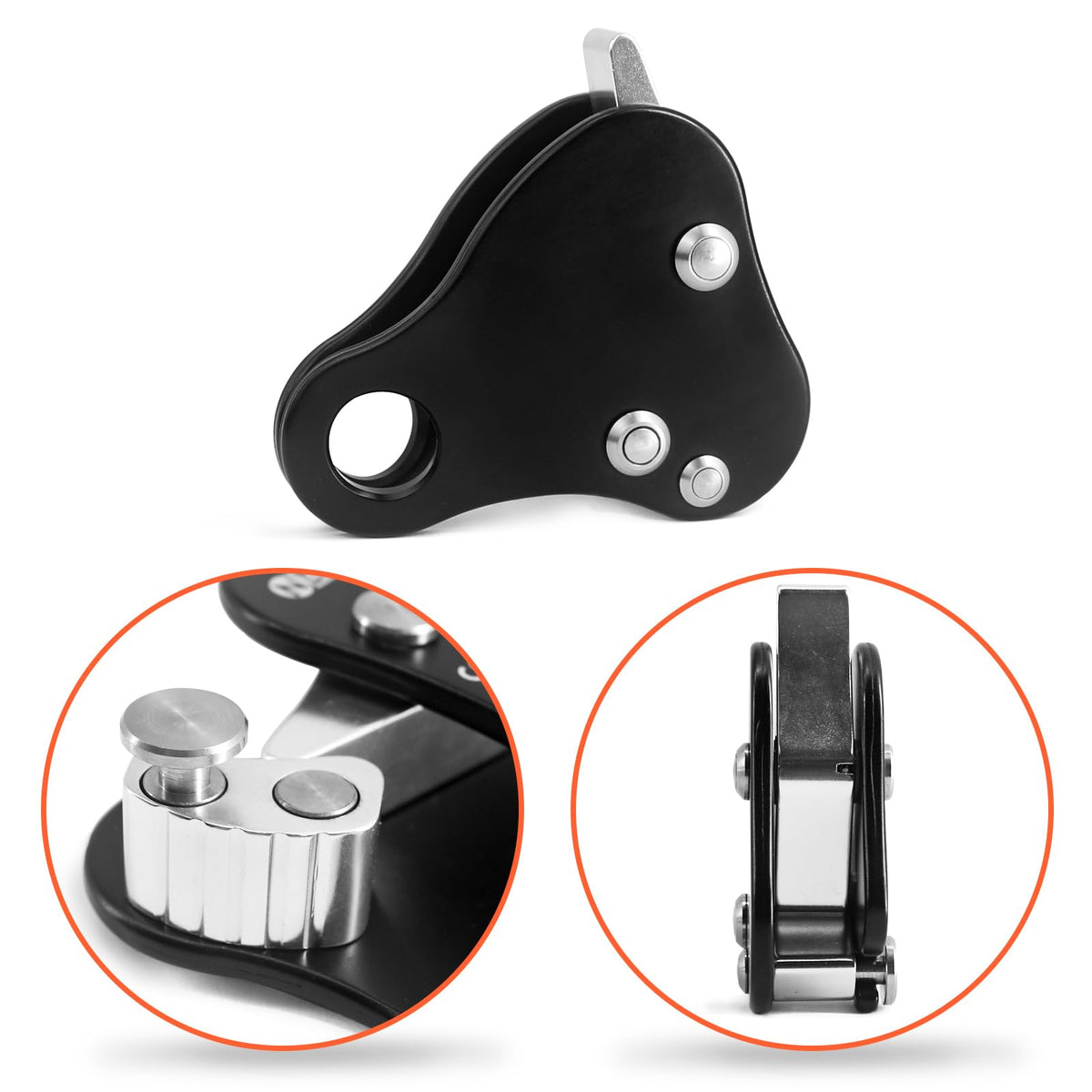 NewDoar Rope Grab Ascender 12KN Riser Adjuster Fits 10mm-13mm Rope for Rocking Climbing Protection Rescue (Black)