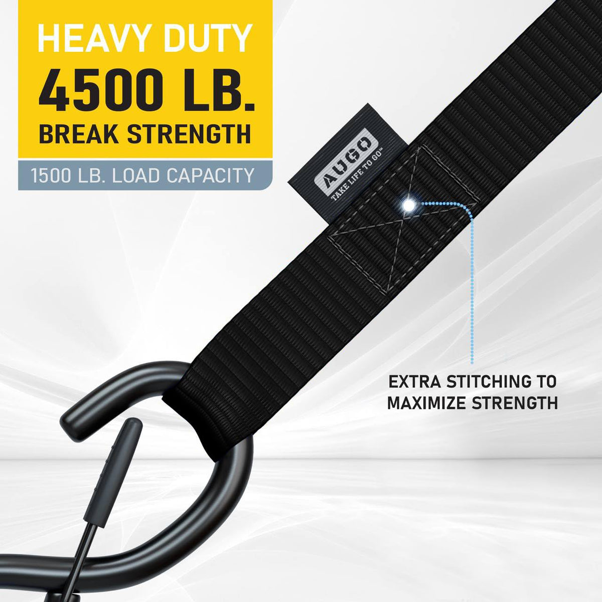 Soft Loop Tie Down Straps - 1,500 Load Capacity & 4,500 Lbs Breaking Strength - 6 Pack - Loops for Securing ATV, UTV, Motorcycles, Scooters, Dirt Bikes, Lawn & Garden Equipment - by AUGO