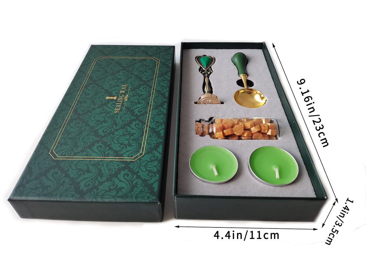 YOSENLING Fancy Letters G Wax Seal Stamp Set - European Style Personalized Wax Seal Stamp Kit Gift Box Set for Letter Cards Invitations